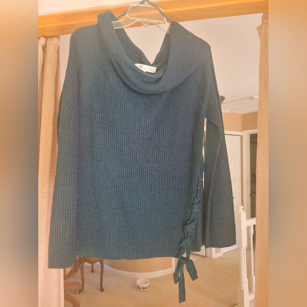 Dark Turquise Cowl Neck Sweater